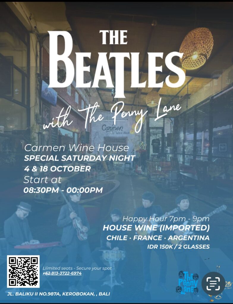 The Beattles 4 October 2025 & 18 October 2025 in Bali
